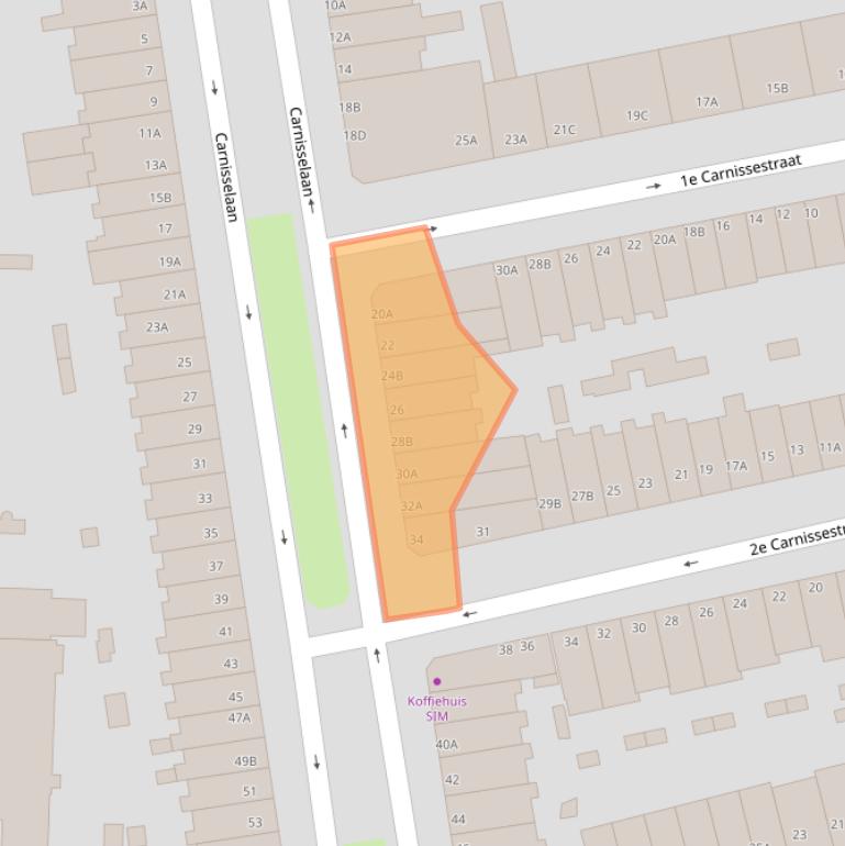 Kaart van postcodegebied 3083HJ.