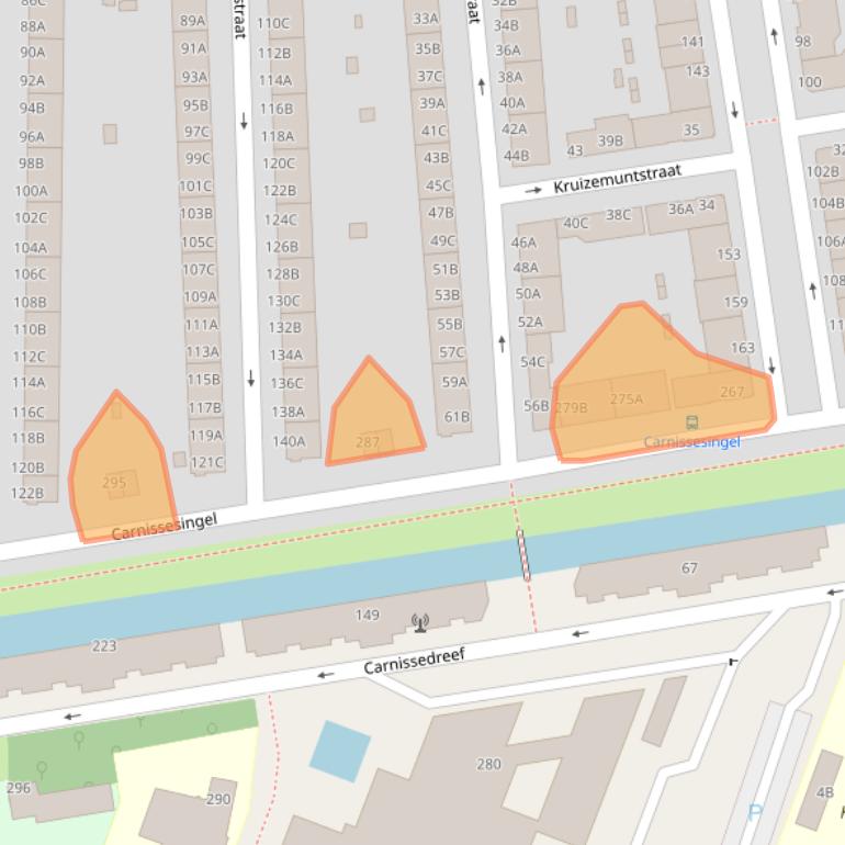 Kaart van postcodegebied 3083JB.