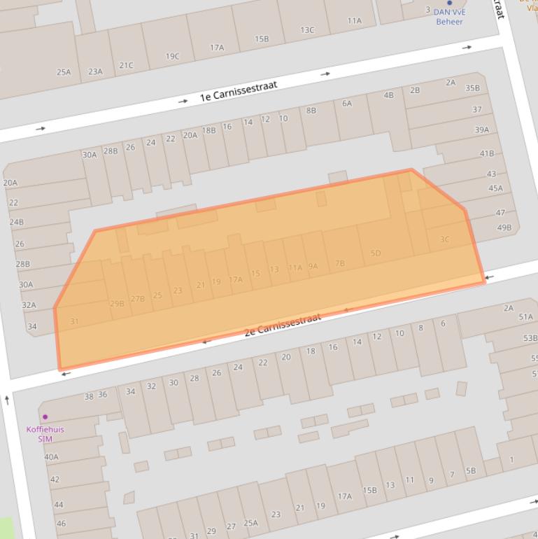 Kaart van postcodegebied 3083JE.