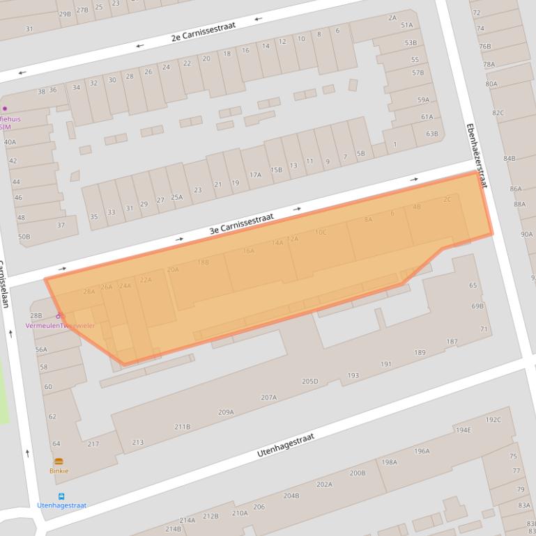 Kaart van postcodegebied 3083JK.