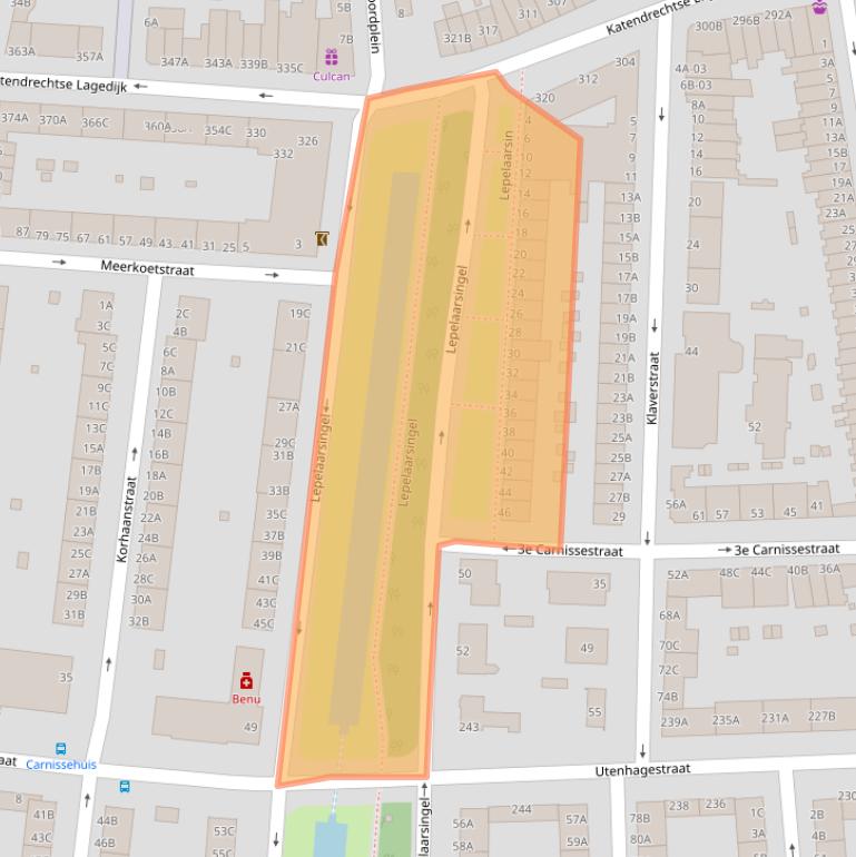 Kaart van postcodegebied 3083KJ.