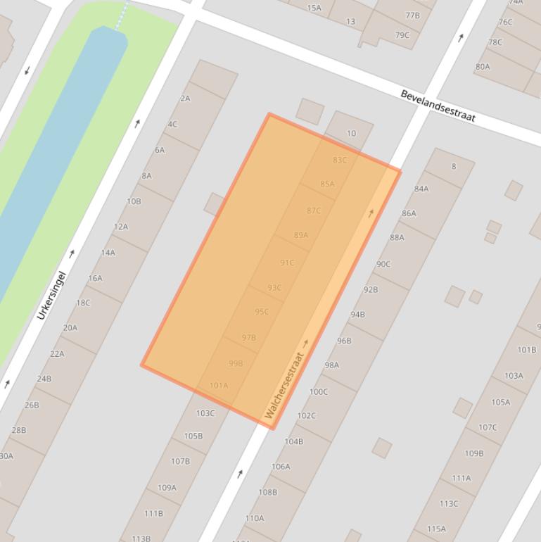 Kaart van postcodegebied 3083NJ.