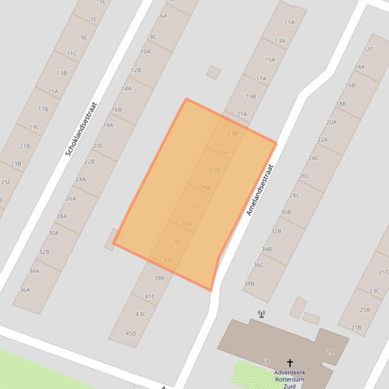 Kaart van postcodegebied 3083SM.