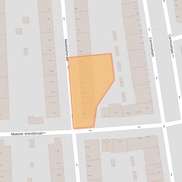 Kaart van postcodegebied 3083TG.