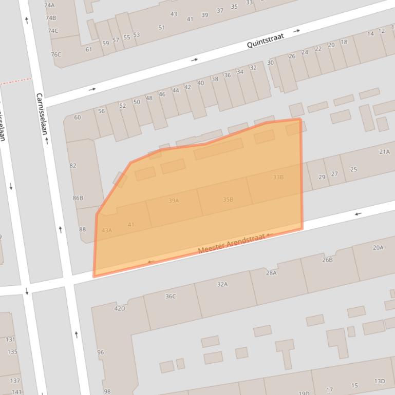 Kaart van postcodegebied 3083TM.