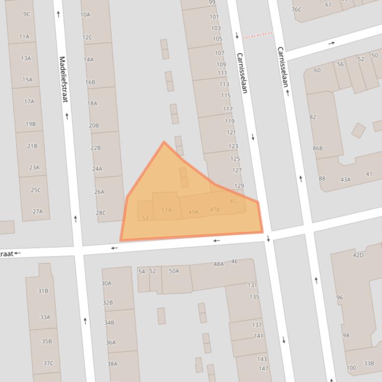 Kaart van postcodegebied 3083TN.