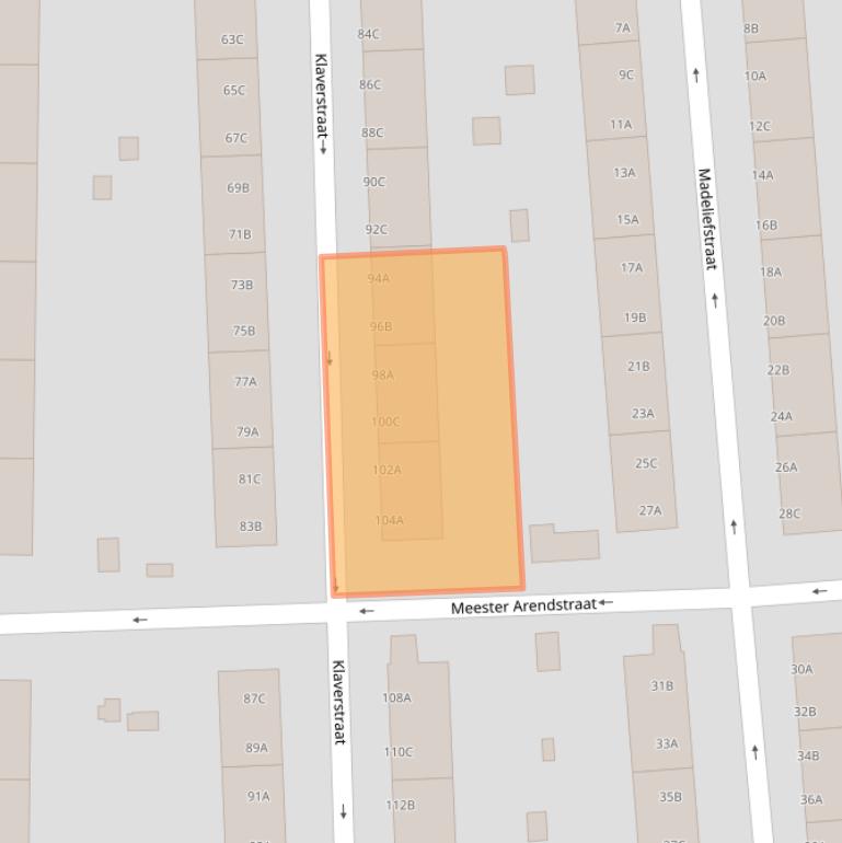 Kaart van postcodegebied 3083VL.