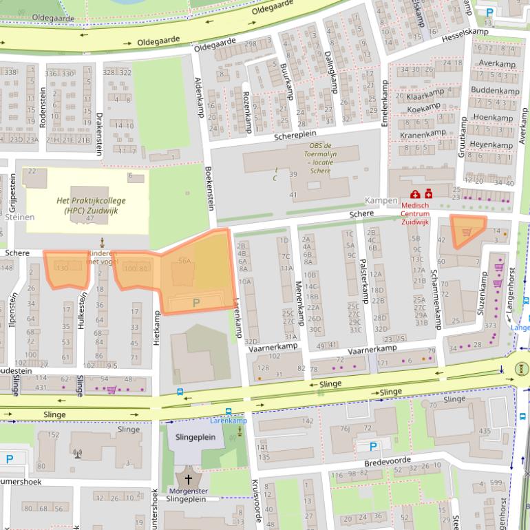 Kaart van postcodegebied 3085DW.