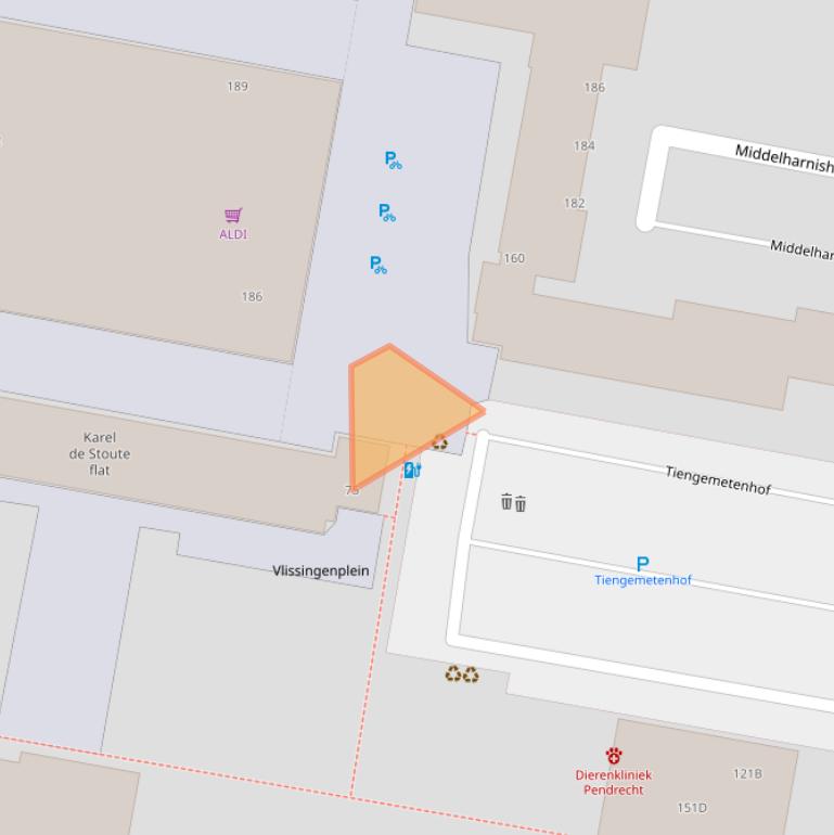 Kaart van postcodegebied 3086EL.