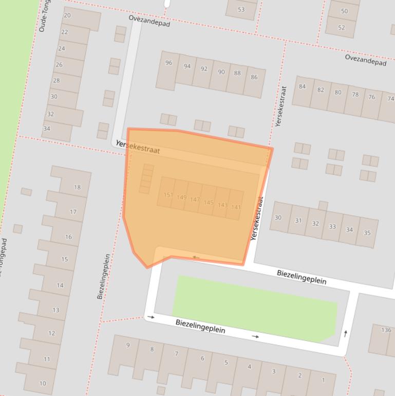 Kaart van postcodegebied 3086SE.