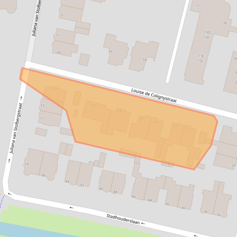 Kaart van postcodegebied 3116EJ.