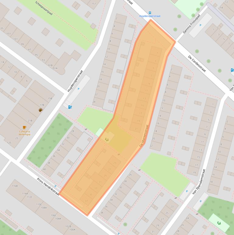 Kaart van postcodegebied 3151NA.