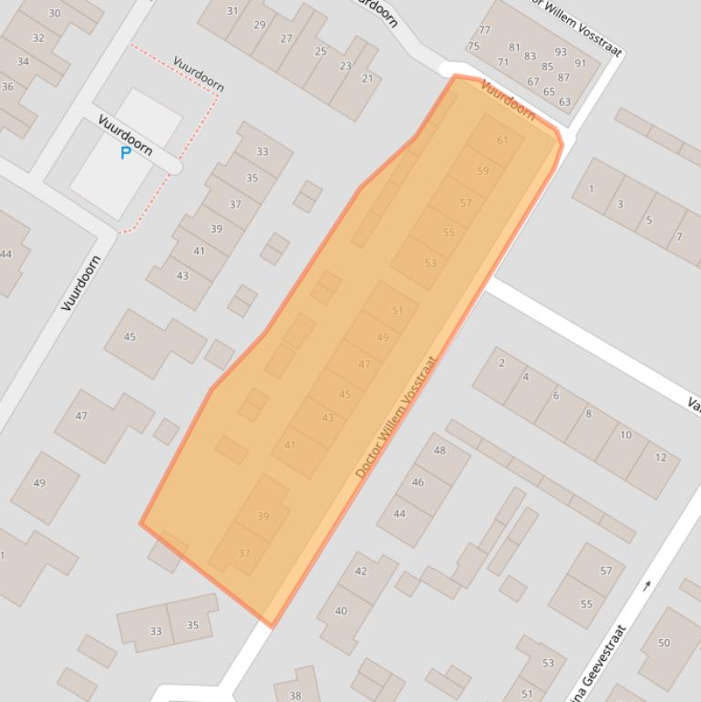 Kaart van postcodegebied 3172VL.