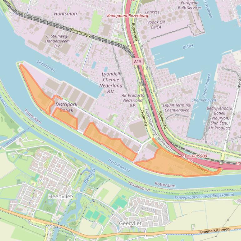 Kaart van postcodegebied 3197KV.