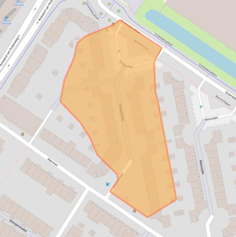 Kaart van postcodegebied 3201GG.