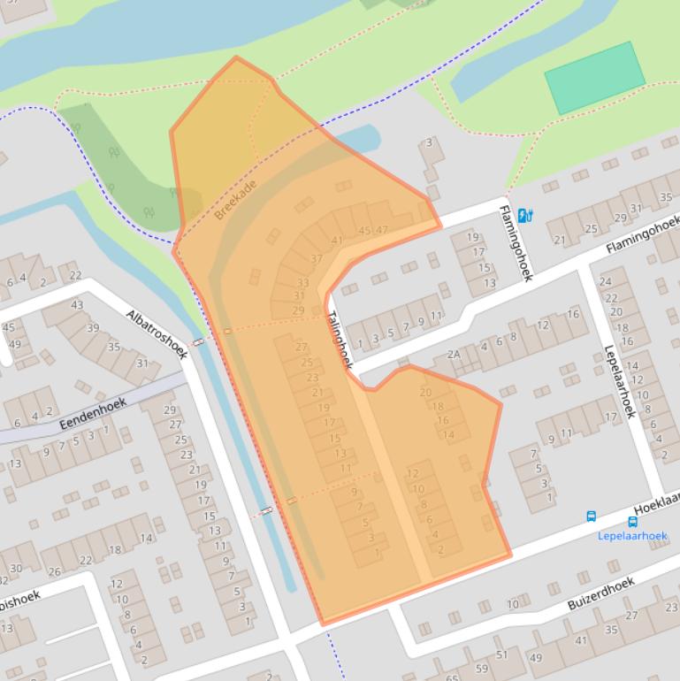 Kaart van postcodegebied 3201HP.