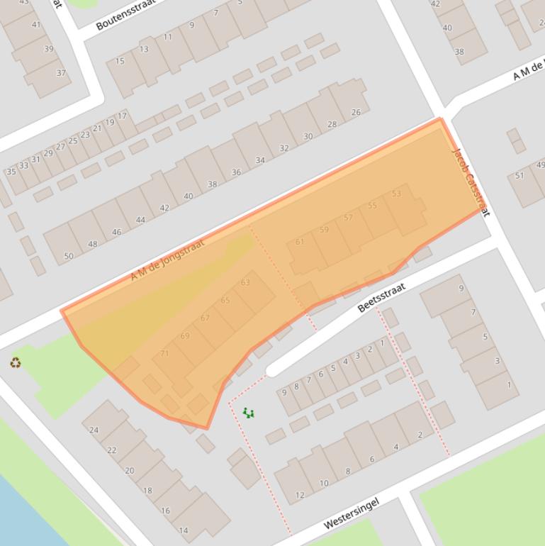 Kaart van postcodegebied 3202AC.