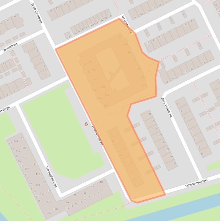 Kaart van postcodegebied 3202AK.