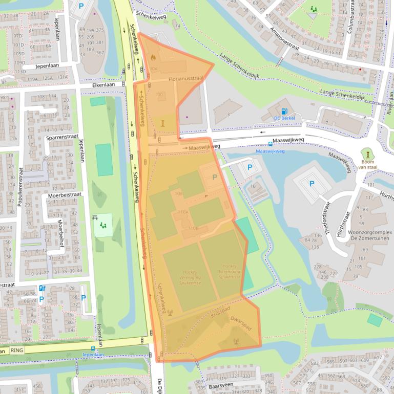 Kaart van postcodegebied 3203LE.
