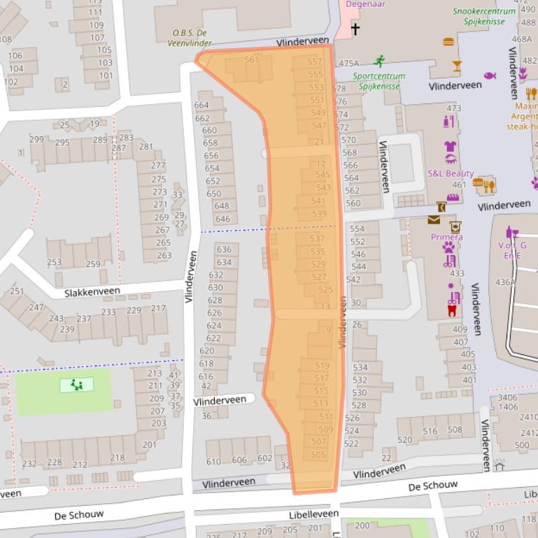 Kaart van postcodegebied 3205EG.