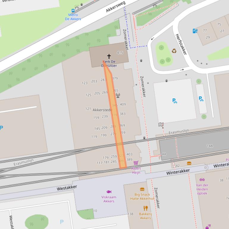 Kaart van postcodegebied 3206TR.