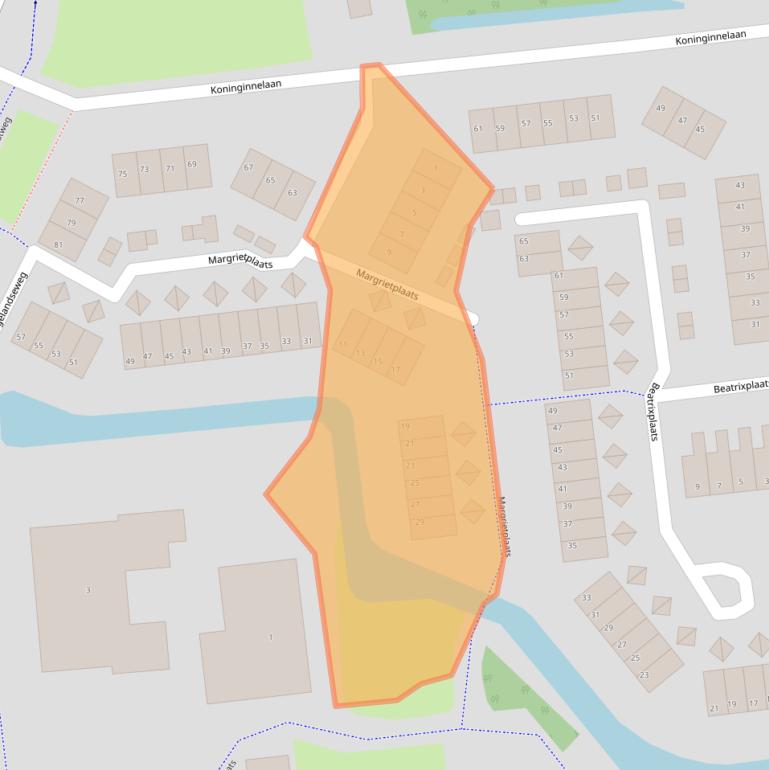 Kaart van postcodegebied 3223XP.