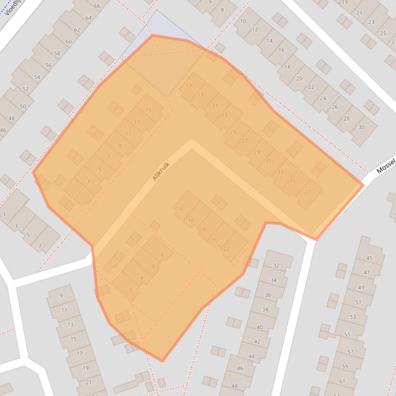 Kaart van postcodegebied 3225BA.
