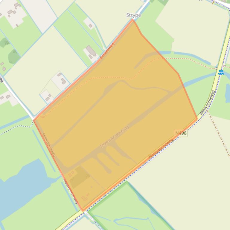 Kaart van postcodegebied 3235LS.