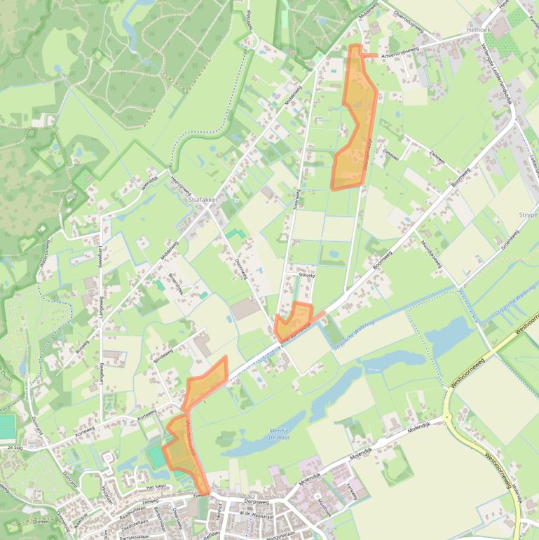 Kaart van postcodegebied 3235NW.