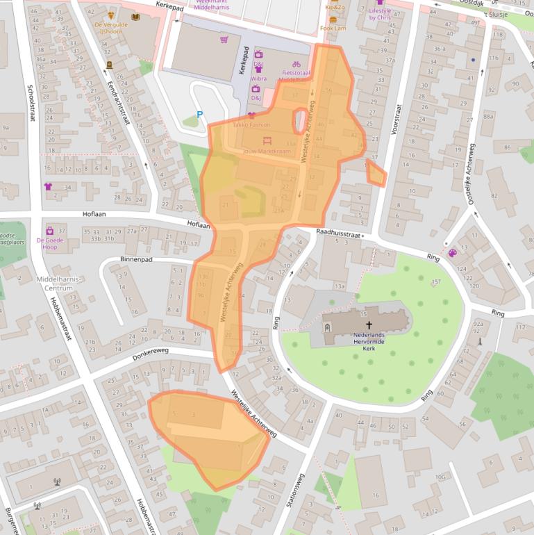 Kaart van postcodegebied 3241EH.