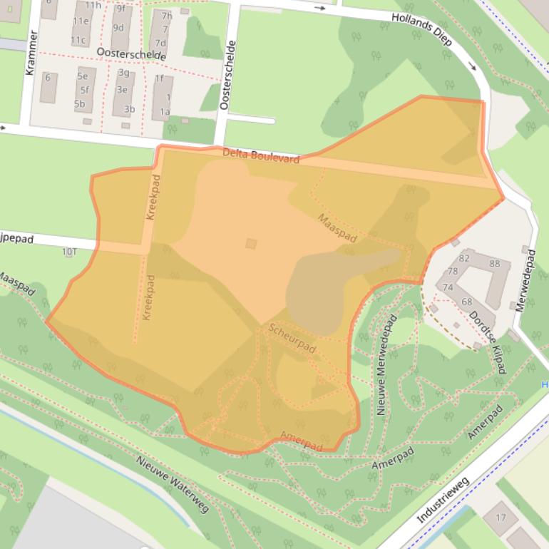 Kaart van postcodegebied 3241PL.
