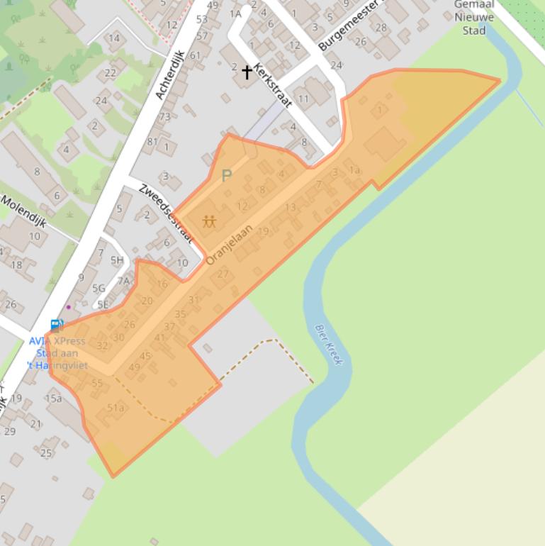 Kaart van postcodegebied 3243AP.