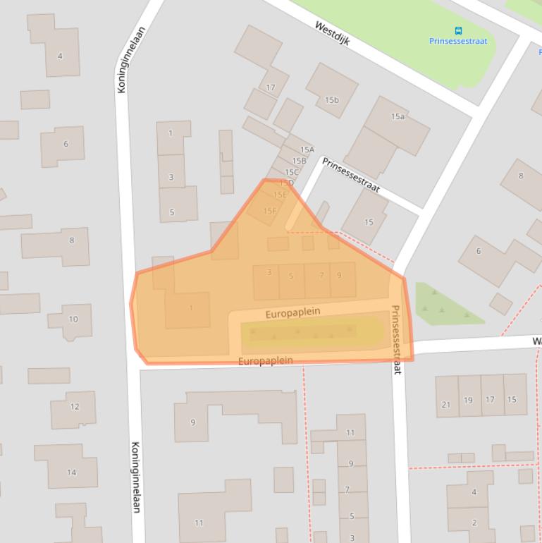 Kaart van postcodegebied 3244BB.