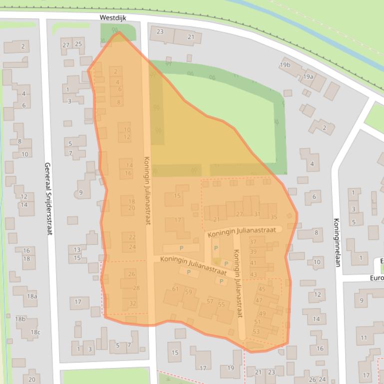 Kaart van postcodegebied 3244BE.