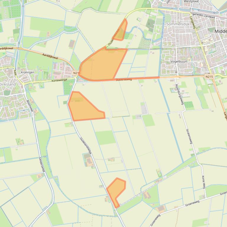 Kaart van postcodegebied 3245LH.