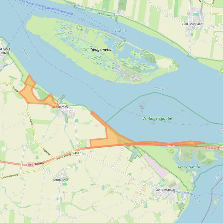 Kaart van postcodegebied 3258LM.