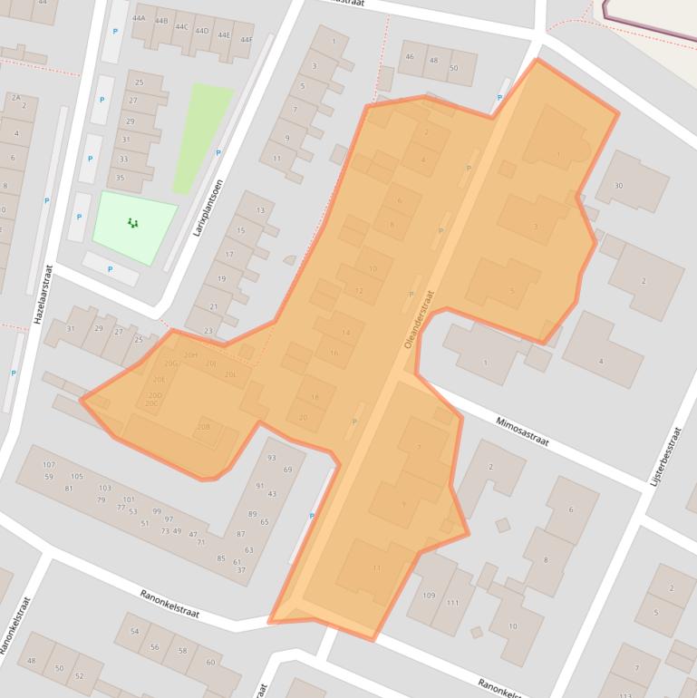 Kaart van postcodegebied 3261BN.