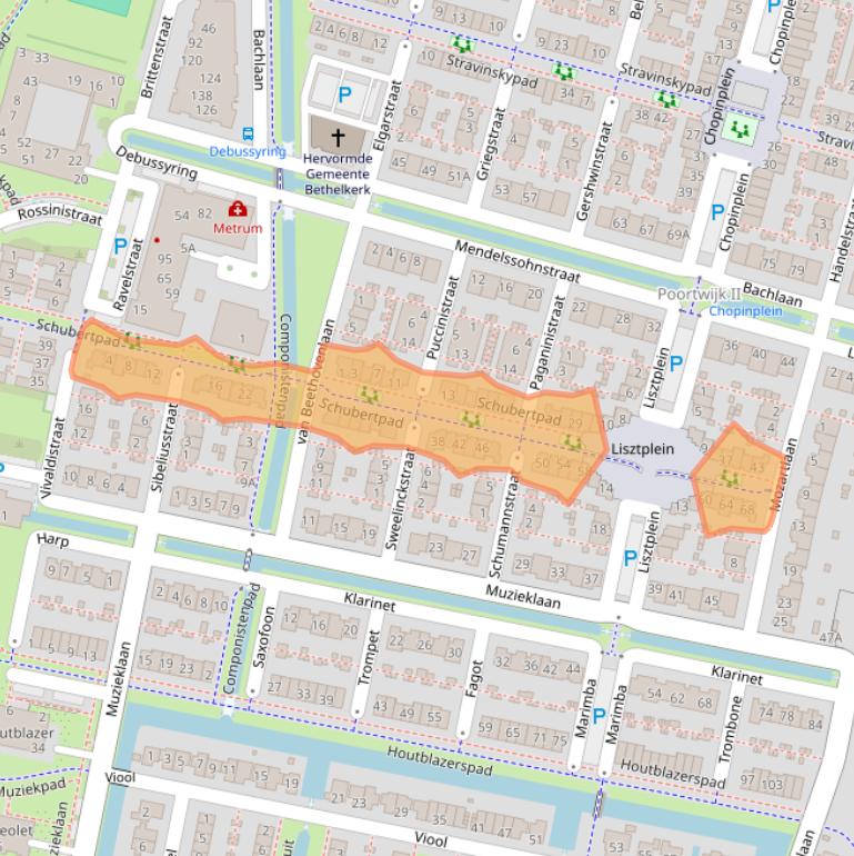 Kaart van postcodegebied 3261JJ.