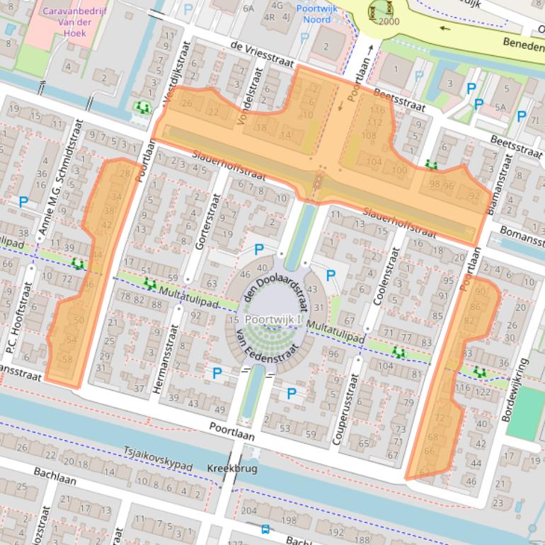 Kaart van postcodegebied 3261PB.