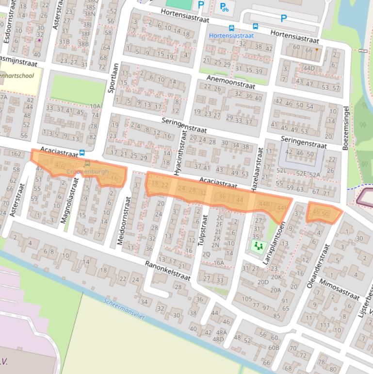 Kaart van postcodegebied 3261RC.