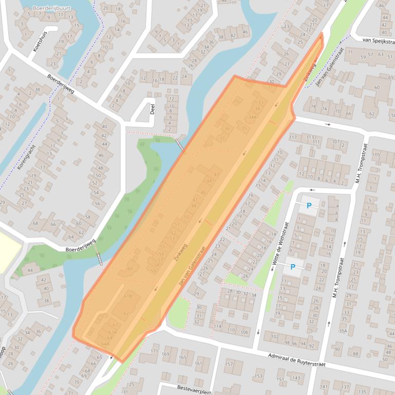 Kaart van postcodegebied 3262BB.