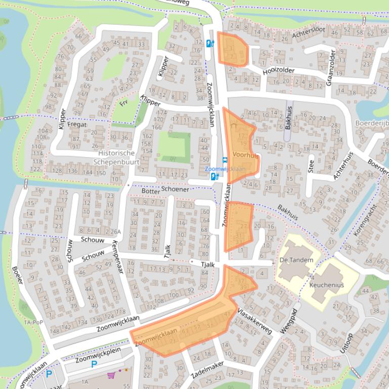 Kaart van postcodegebied 3262CM.
