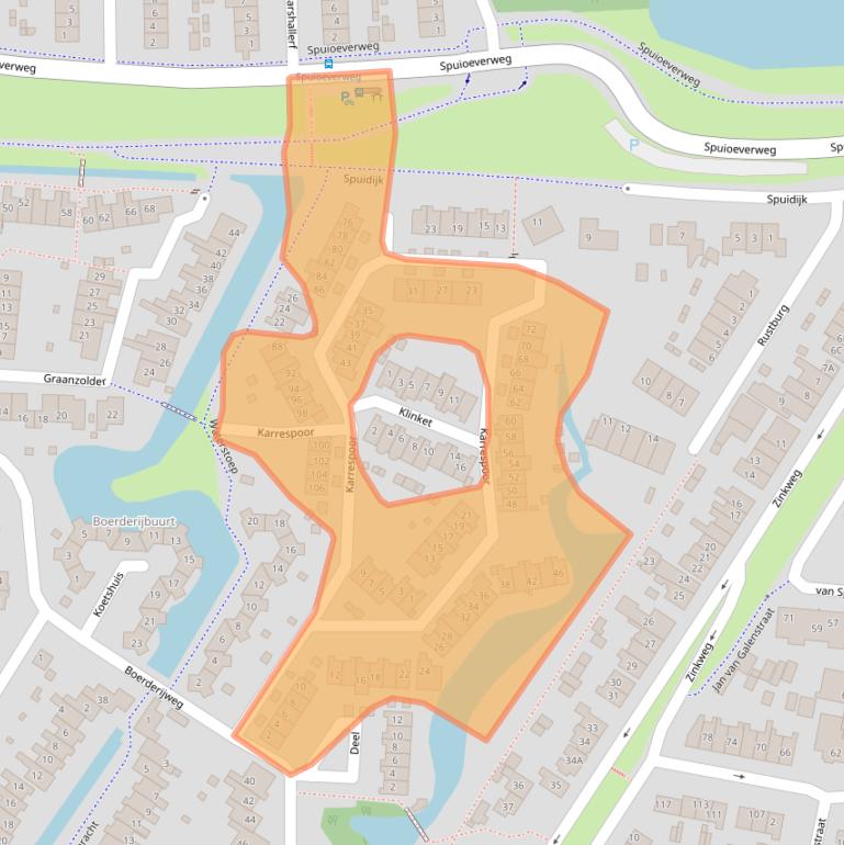 Kaart van postcodegebied 3262CT.