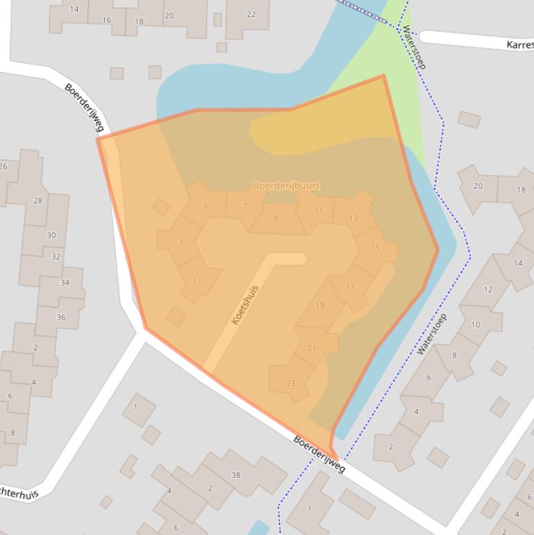 Kaart van postcodegebied 3262CW.