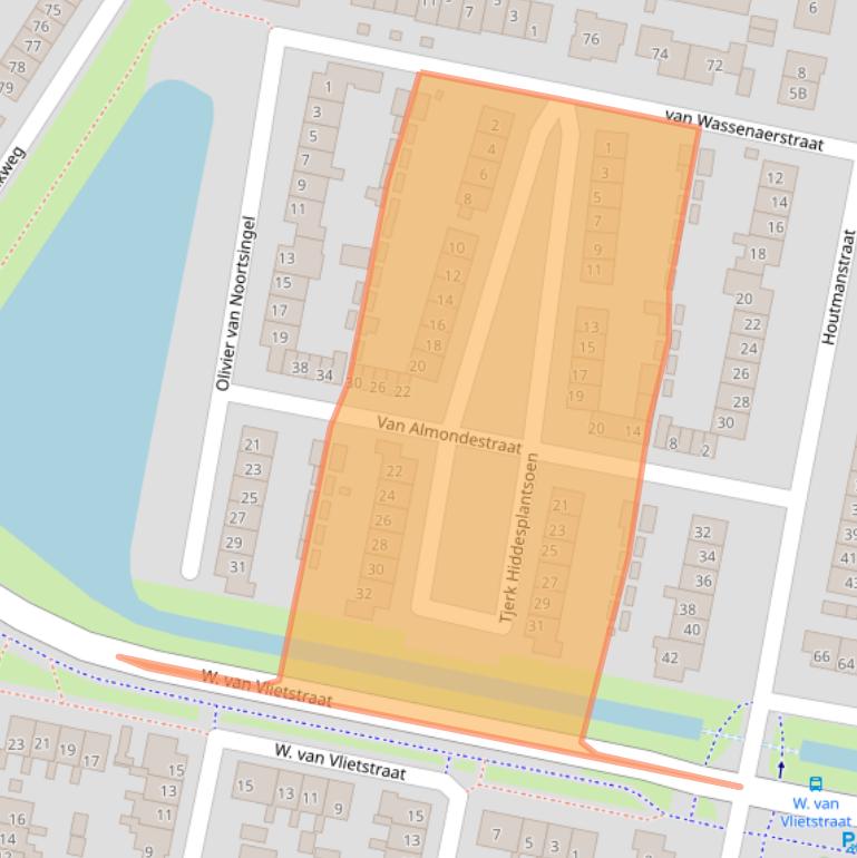 Kaart van postcodegebied 3262EL.