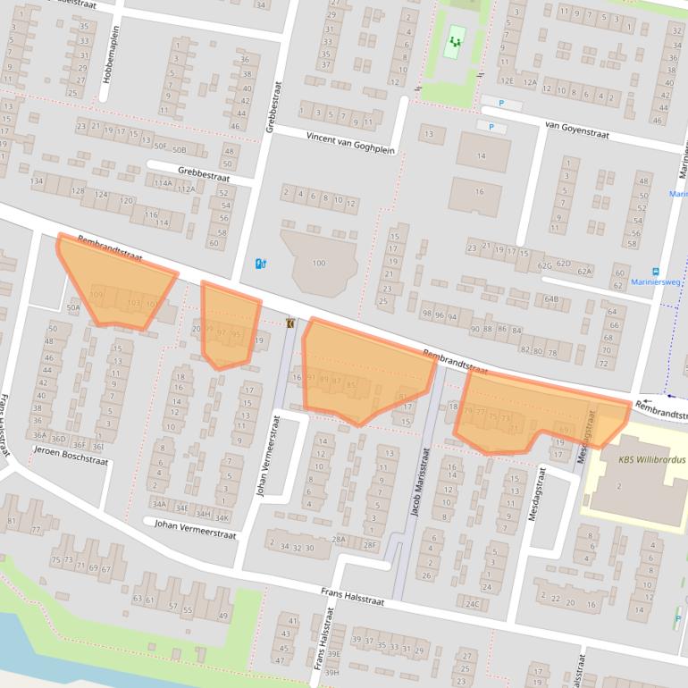 Kaart van postcodegebied 3262HP.