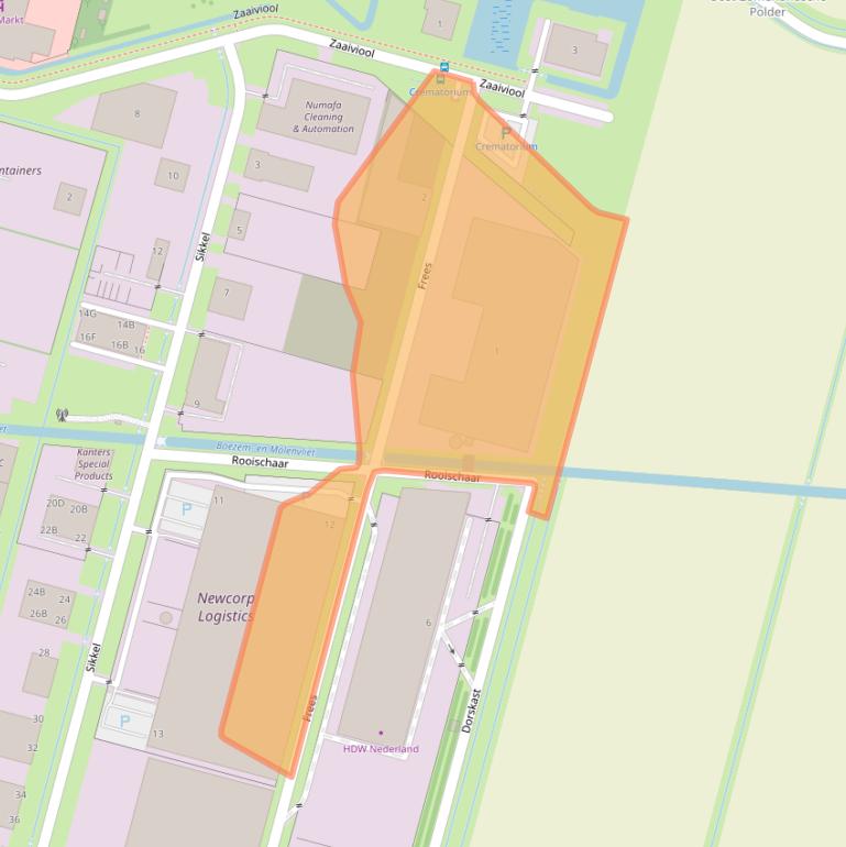 Kaart van postcodegebied 3274KL.