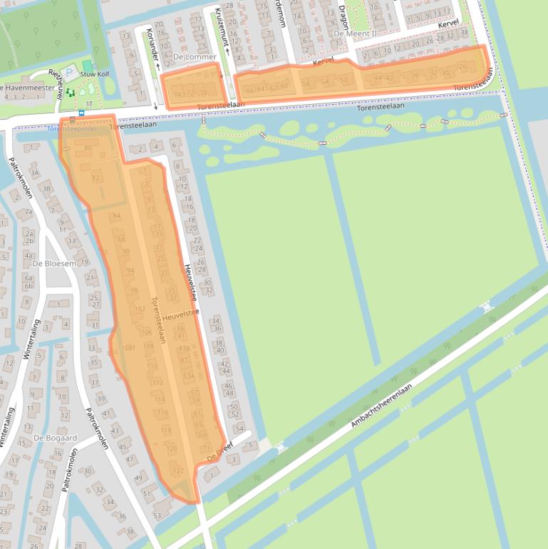 Kaart van postcodegebied 3281MA.