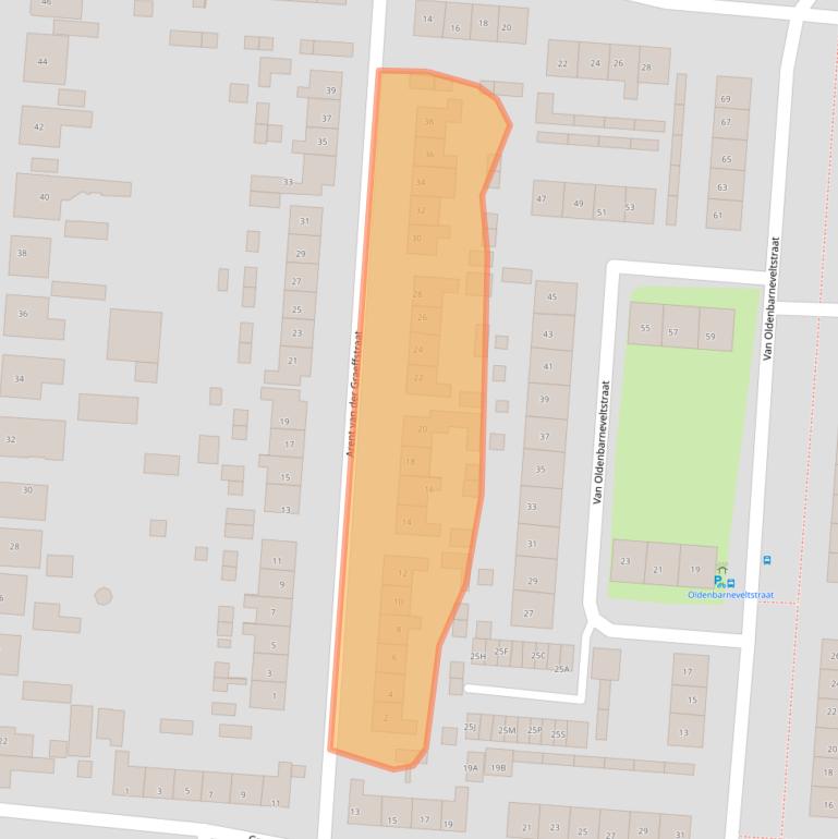 Kaart van postcodegebied 3284AB.