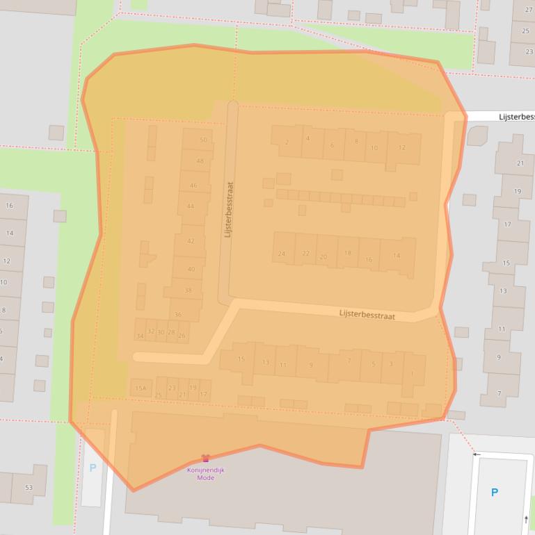 Kaart van postcodegebied 3284XM.